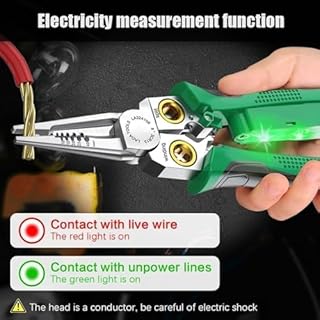 Wire Stripper, 8 in 1 Wire Stripper, Pinzas De Electricidad, Electric Pliers, Pro Multicraft Wire Stripping Tool, Electric Wire Stripping Tool for Cutting and Pulling (Green)