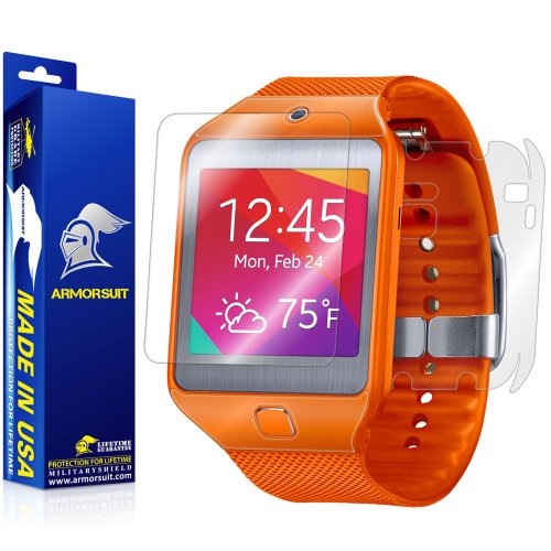 ArmorSuit Samsung Galaxy Gear 2 Neo Screen Protector + Full Body Clear Skin MilitaryShield Back Protector for Galaxy Gear 2 Neo -HD Clear Anti-Bubble