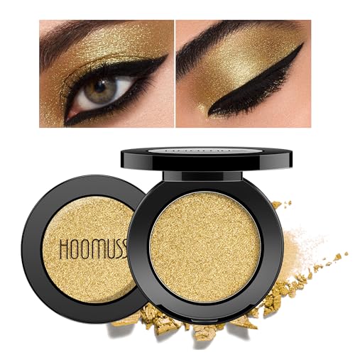 HOOMUSS Gold Eyeshadow Single Handmade Pressed Eyeshadow Palette Long Lasting With No Creasing...