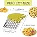 2 Pcs Crinkle Cutter for Veggies, Stainless Steel Wavy Cutter for Potato, Carrot, Chip, Vegetable, Butter, Lettuce (Green and Blue)