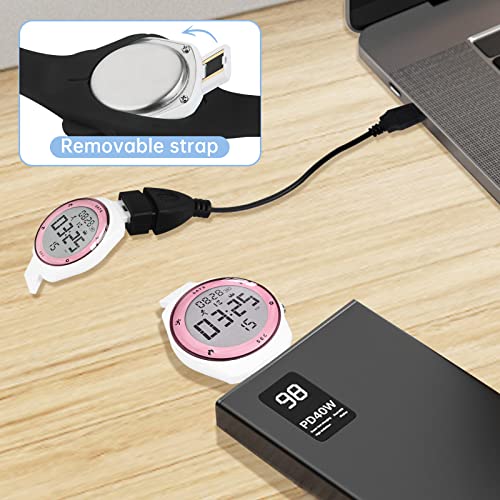 Kids Watch, Digital Watch for Girls Boys, Sport Watch with Alarm Clock, Stopwatch, Waterproof Fitness Tracker with No App for Ages 5-12 Children (MEhuipin-Black Pink)3