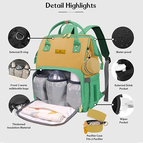 Image of StarAndDaisy Diaper Bag for Baby /Maternity Bag with 16 Multi-Purpose Pockets with Quick Access Diaper & Mobile Pocket /Diaper Bag for Mothers for Travel