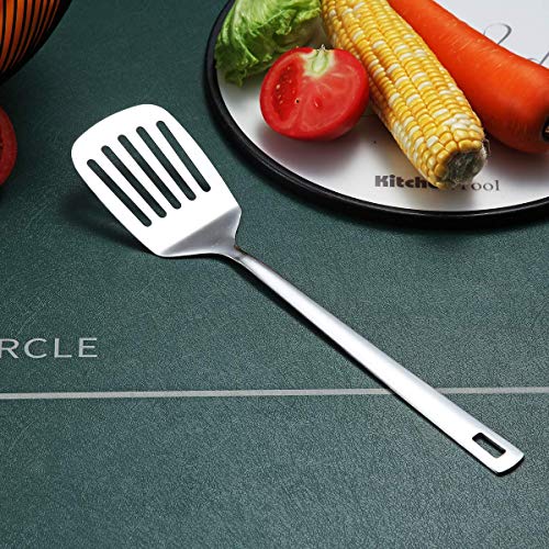 Berglander Stainless Steel Slotted Turner Spatulas - Premium Metal Cooking Utensils for Nonstick Cookware and Barbecues, Dishwasher Safe - Image 2