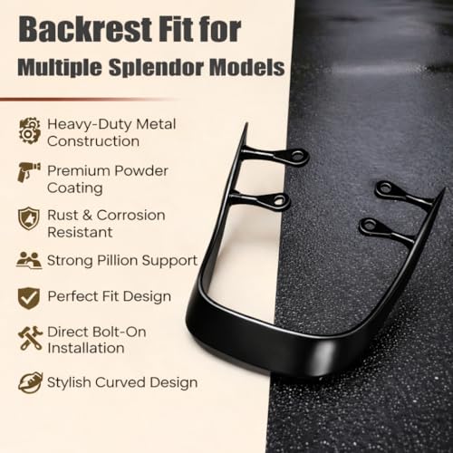 B.K ACCESSORIES Bike Back Rest Seat Handle for Hero Splendor - Image 5