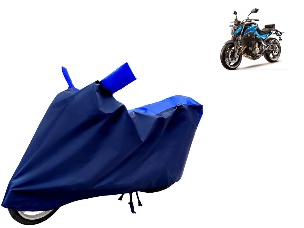 Horseyaart - Bike Cover Water Resistant Compatible with CFMoto 650 NK BS6 Bike Cover UV Protection - Dustproof - Water Resistant ( Stripe Royal Blue )