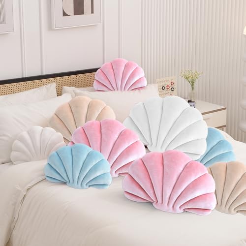 Xiaijia Seashell Decorative Pillow Shell Shaped Throw Pillow 3D Insert Beach Pillow Soft Velvet Pillow Sea Ocean Decoration Couch Bed Pillow Cushions thumb #5