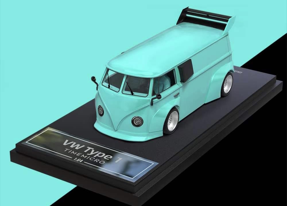 TIMEMICRO 1/64(改) フォルクスワーゲン VW T1 ピックアップ　アルミ深リム TIMEMICRO 1⁄64(改) VWT1 フォルクスワーゲン ティファニーブルー