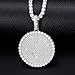Gugots 925 Sterling Silver Iced Out Moissanite Pendant For Men 18k Gold Plated Hip Hop Round Tag Pendant Necklace Bling Diamond Necklaces With 18/20/ 24/30 Inches Tennis Chain Birthday Gift