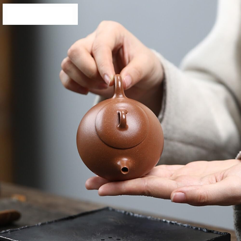 Teiere Teiere di Argilla Viola antiche da 120 ml Pentola Fatta a Mano Minerale Grezzo Discesa Fango tè Bollitore Zisha Set da tè Ornamenti Artigianali Teiera