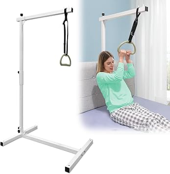 Trapeze Bar for Hospital Bed, Free Standing Trapeze Swing Bar for Elderly Bed Pull Up, Medical Assist Handle with Floor Stand for Disabled, Bedridden Daily Living 300LBS Weight Capacity