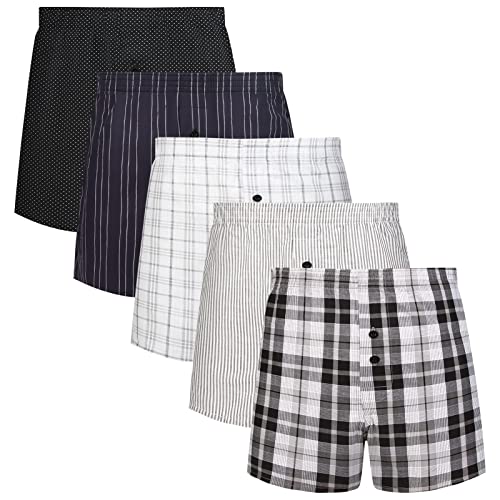 Boxer pour homme 100 % coton tissé coloré à carreaux écossais pour homme - - Large Cover