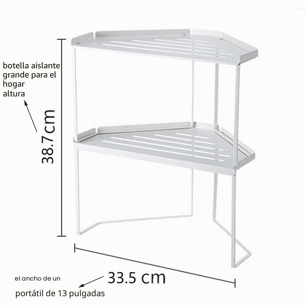 Apilable Organizador Cocina,Organizador de Armarios de Cocina Metal,Estante de Encimera con Almohadilla Antideslizante,Estante de Cocina. (2, Blanco)