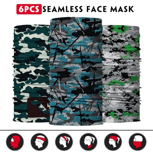 Image of Neck Gaiter for Men Women Headwear Bandana Head Wrap Face Scarf Mask Cover Warmer Balaclava-Seamless & Versatile