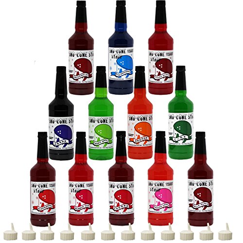 Snow Cone & Shave Ice Syrup-Ready To Use-12 Quart Assortment (12 Quart Assortment)