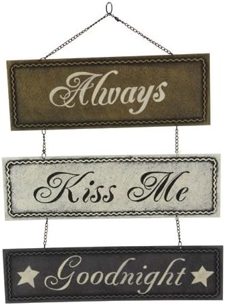 Rustic Tin Sign: Always Kiss Me Goodnight, 18.5-inch (Wall Decor)
