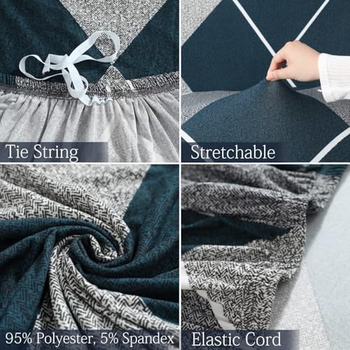 Image of Sofa Cover 5 Seater Fitted Sofa Cover 3 Seater and 2 Seater Fully Covered Universal 5 Seater Sofa Cover Non-Slip Sticky Elastic Stretchable Sofa Set Slipcover Protector for (3+1+1 Seater)