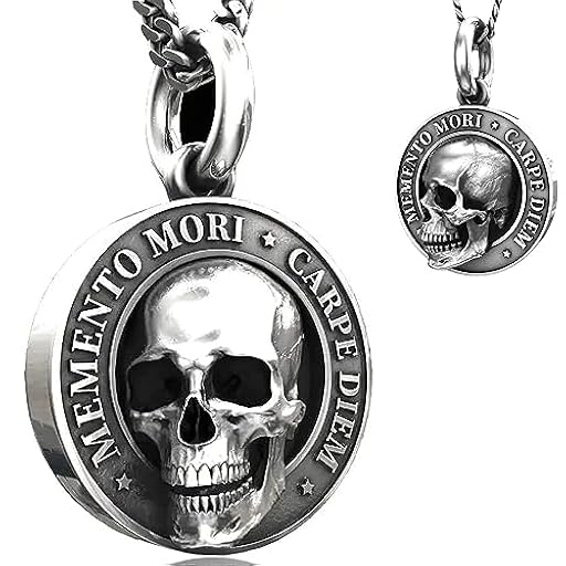 SMchwbc Memento Mori Collar con Colgante de Calavera de Halloween para Hombre, Tela | Ya disponible en tu tienda friki favorita! En mundofriki.es!
