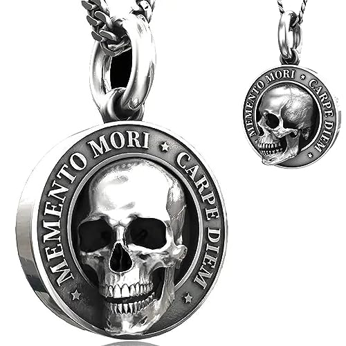 SMchwbc Memento Mori Collar con Colgante de Calavera de