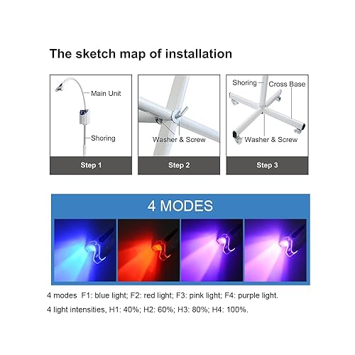 Miniatura 4 de Máquina de blanqueamiento de dientes de 4 colores, luz LED profesional para blanquear los dientes, lámpara de blanqueamiento dental móvil,