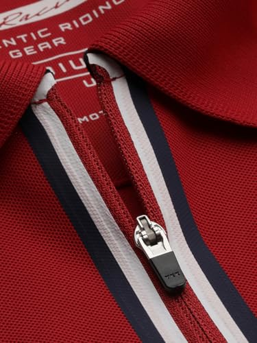 Image of TVS Originals Racing Men's Polo T-Shirt | 100% Polyester | Quick-Dry | Antimicrobial Finish | Zipper Placket | Reflective Branding | Lightweight Activewear | 200 GSM | Regular Fit