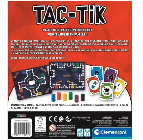 CLEMENTONI - Tac-Tik, jeu de plateau, Multicoloured, 5 x 28 x 0.1 cm - Image 2