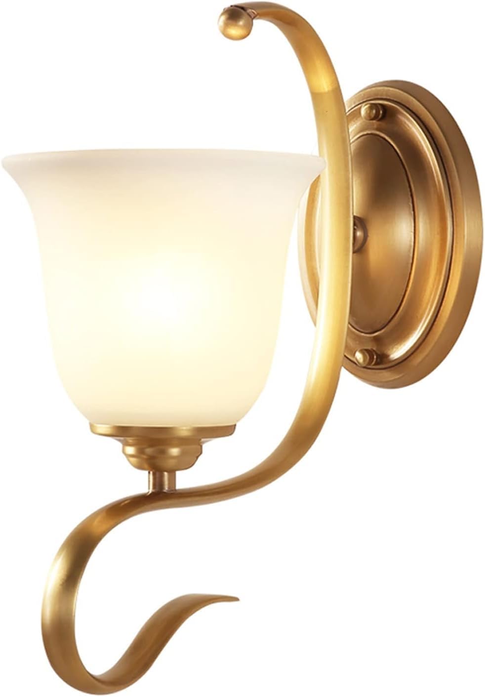 HYJAUSXB Wall Light, All Copper Lamp, Modern Sconce for Bedroom and Bedside, Soft European Style