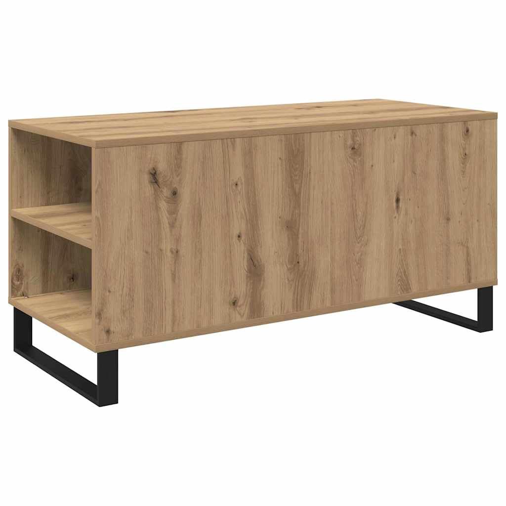 Mesa de centro de roble Artisan, 102 x 44,5 x 50 cm, material de madera, estructura de madera robusta, diseño moderno, estantería que ahorra espacio para pequeñas salas de estar, balcones y