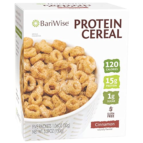 BariWise High Protein Diet Cereal, Cinnamon - Low Carb, Low Fat, Low Sugar, 15g Protein (5ct) BariWise High Protein Diet Cereal, Cinnamon - Low Carb, Low Fat, Low Sugar, 15g Protein (5ct)