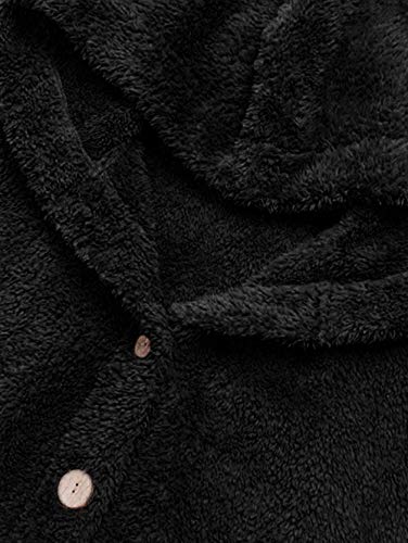 JMSUN Casaco feminino quente para outono e inverno com capuz fofo plus size alto baixo Teddy coat (P