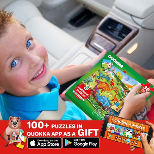 Image of Magnetic Puzzles for Toddlers 3-5 - Kids Travel Toys for Boys and Girls | 36 Pieces Sudoku Toddler Puzzles Ages 2-4 - Jurassic Kids Travel Game Ages 4-6 - Car Airplane Road Trip Games