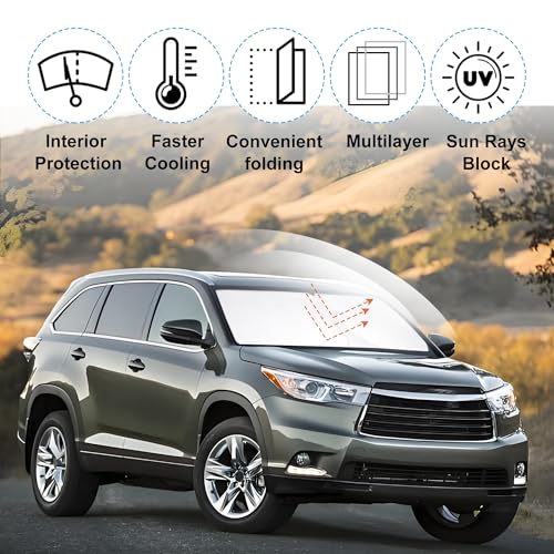 Image of Windshield Sun Shade Sunshade for 2014-2019 Toyota Highlander