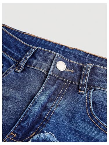 GORGLITTER Girl's Heart Ripped Jeans Y2k Distressed Flare Leg Denim Pants4