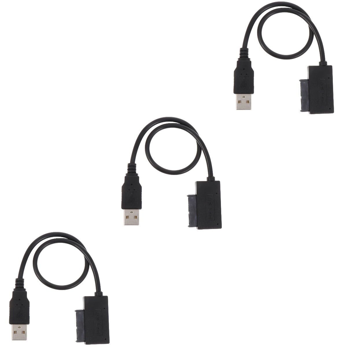 SHINEOFI 3 Pezzi Cavo da a USB adattatore cavo CD rom dati USB 2.0 cavo di guida facile cavo dati cd-rom portatile dati del disco rigido plastica Black