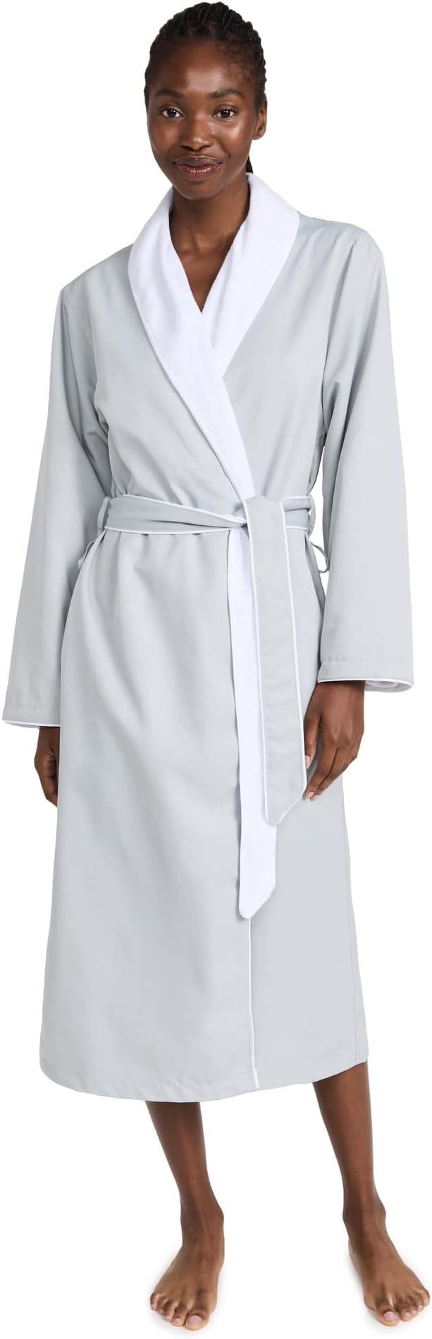 Kassatex Women's Spa Luxury Robe, Silver Sage, S-M