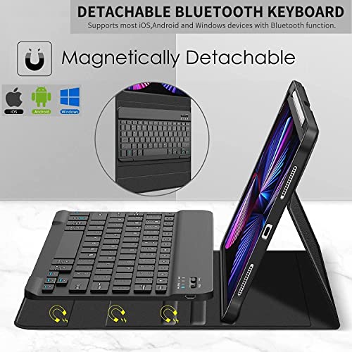 Image of typecase Keyboard case for iPad Air 11 (M4 /M3 /M2, 2026 /2025 /2024), Air 5th /4th & Pro 11(4th /3rd /2nd /1st) with Multi Viewing Angle, PU leather, Magnetic Detachable Wireless Keyboard case, Pencil Holder
