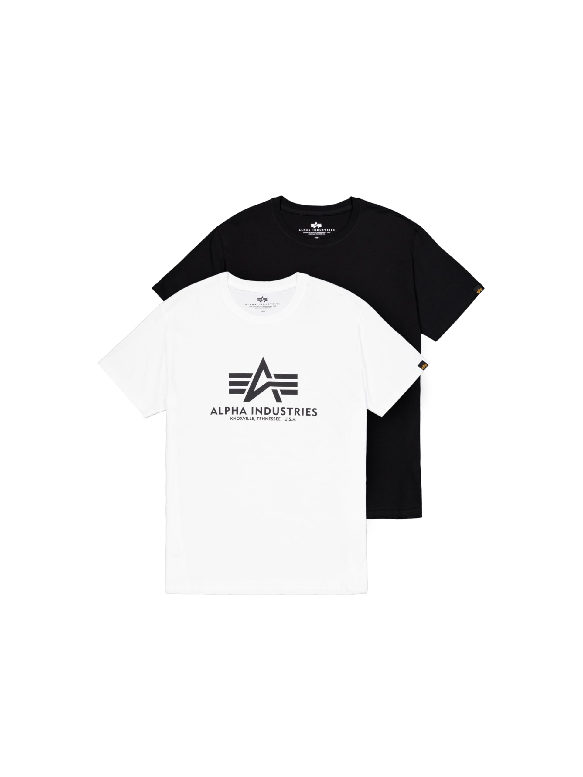 Alpha Industries Basic T 2 Pack T-Shirt für Herren Black/White