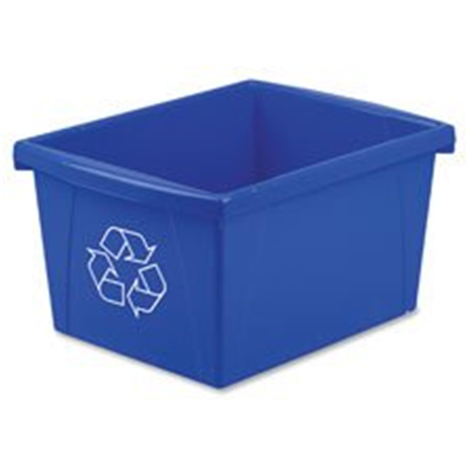 Maykoosh Gothic Grace Open Recycling Bin, Blue, 4-Gallon Capacity, Heavy-Duty Polypropylene, Stackable Design for Convenient Storage, 7.87