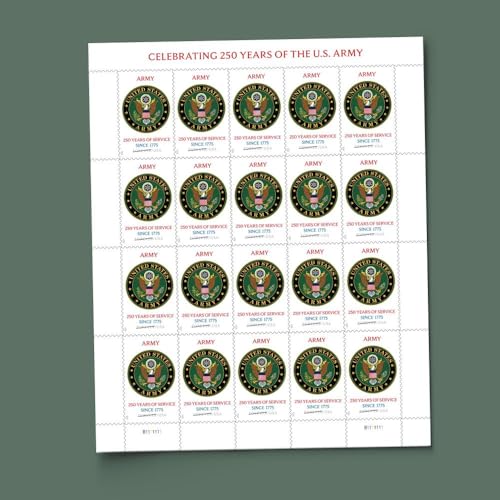 U.S. Army 250th 2025 (Sheet of 20) First-Class Mail Forever Postage Stamps