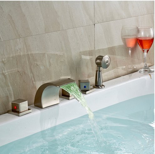 Mitigeurs lot de 5 pour baignoire robinet salle de bain laiton cascade LED