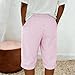 Pedal Pushers for Women 2026 Striped Linen Shorts Womens Colorful Holiday Cute Plain Light Weight Travel Beach Boho Shorts with Pockets Pinstripe Short Pants Stripe Capris for Women Pink