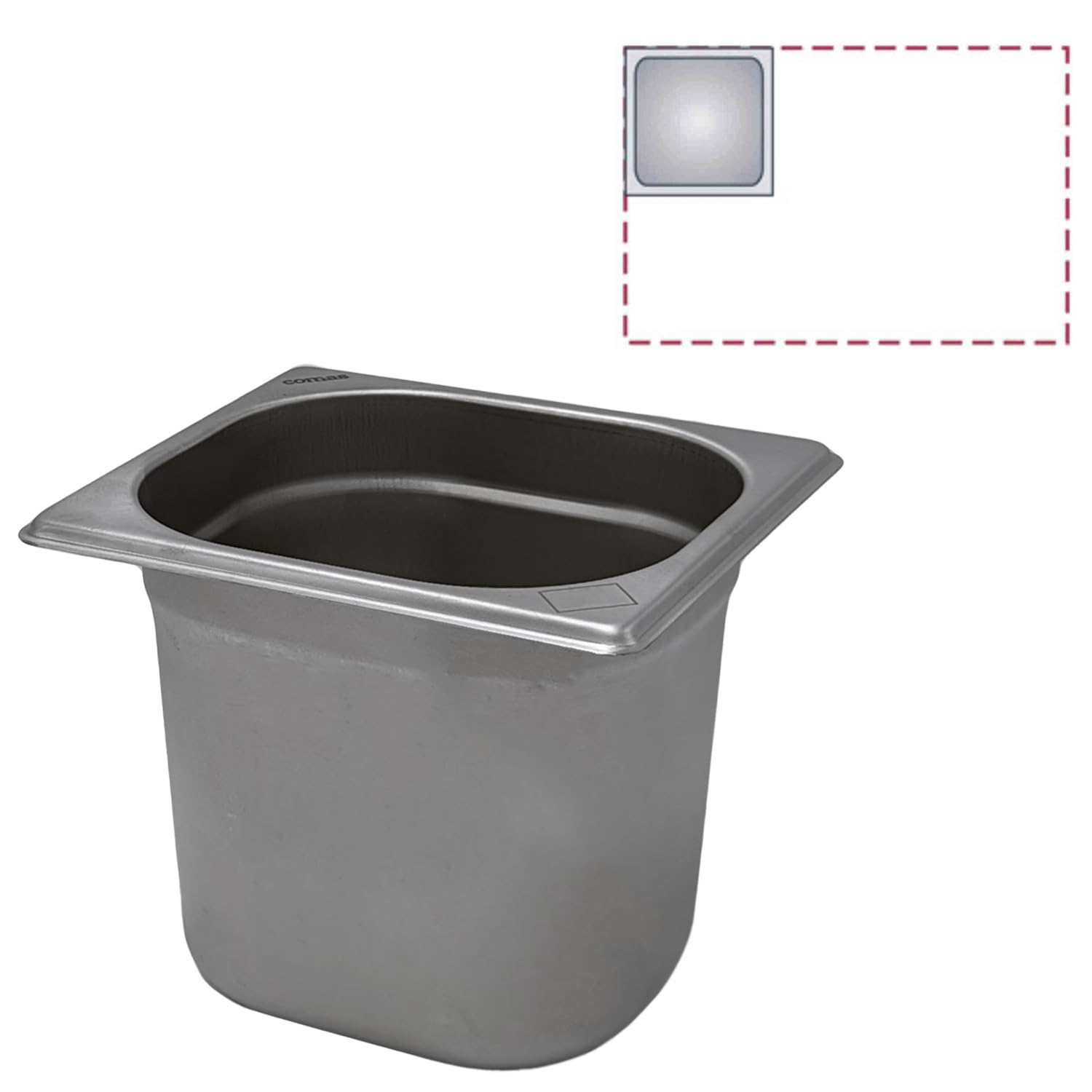 Comas Contenitore Gastronorm GN 1/6, 176x162 mm, Acciaio Inox, Bordo Piano, Impilabile, Resistente - Frigoriferi, Forni, Scaffali, Dispense, Carrelli - Professionale, Catering (H100 mm)