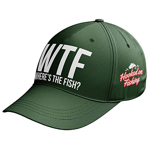 WTF Wheres The Fish - Gorro de pesca para hombre, Hombre, color verde oscuro, tamaño Taille unique Cover