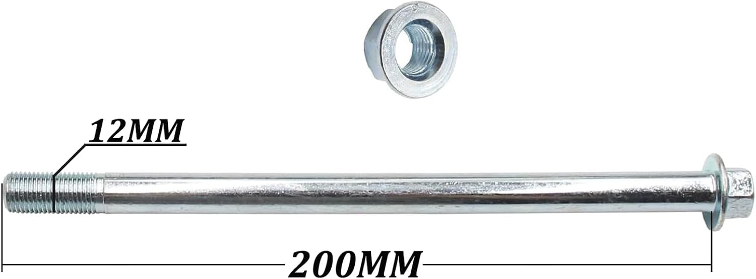 12mm Rim Wheel Axle Bolts Swing Arm Bolt for PIT PRO Dirt ATV Quad Bike Motorcycle (AXLE LENGTH 200mm)