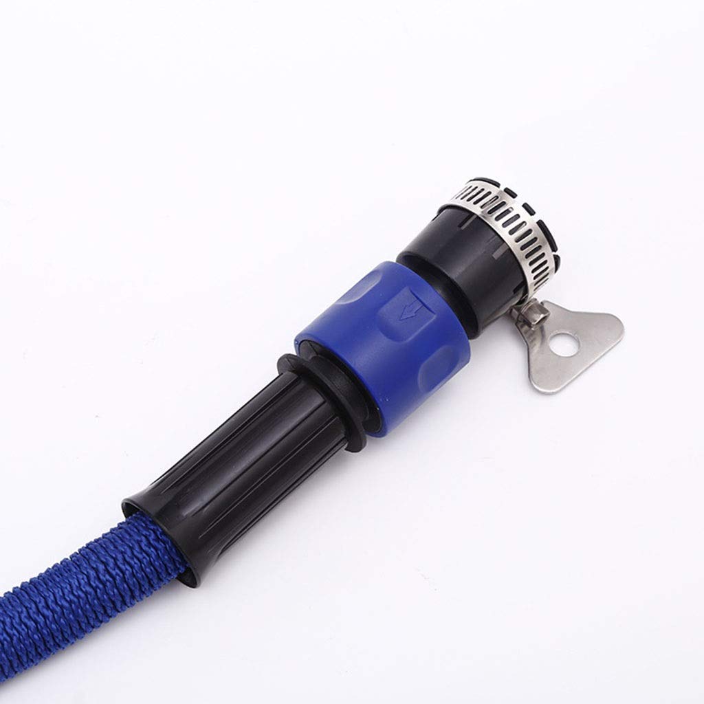 Tuyau d'arrosage extensible Tuyau d'arrosage flexible sans torsion avec pistolet pulvérisateur 7 fonctions et connecteur multifonctionnel. Double tube intérieur en latex (taille : 7,5 m) (15 m)