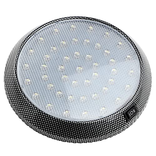 46 LED ad alta luminosità --- La luce del tetto rotonda ha 46 LED bianchi, alta luminosità, basso consumo energetico, risparmio energetico, protezione ambientale e lunga durata, offre un'esperienza completamente nuova e confortevole per te di notte.