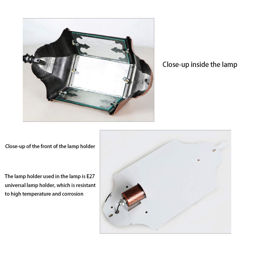 Aluminiowa lampa ścienna, wodoodporna pojedyncza głowica LED, E27, szklany klosz, wewnętrzne wewnętrzne oświetlenie wewnętrzne dekoracyjne do świateł ogrodowych, sypialni, lampka nocna, salon