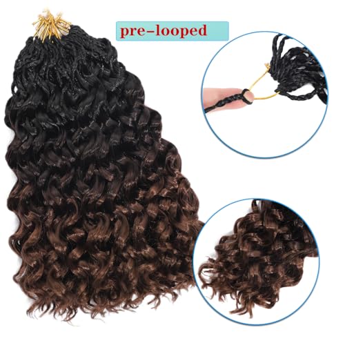 Gogo Curl Crochet Hair 10 Inch 9 Packs Ocean Wave Curly Crochet Hair for Black Women Pre-Looped Deep Wave Water Curly Braiding Extensions (1B/4/30# - Image 3