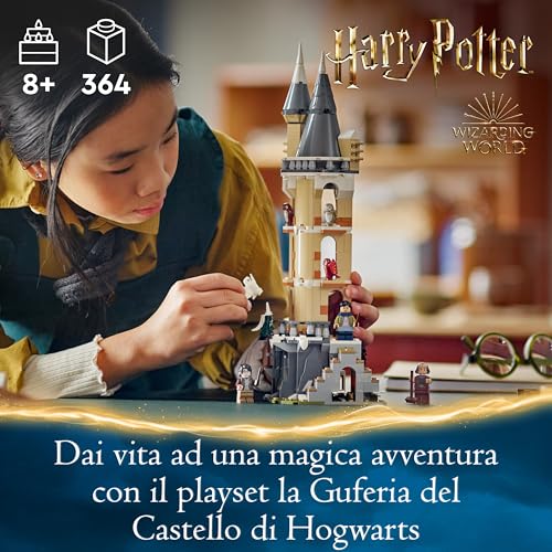 Harry Potter Guferia del Castello di Hogwarts, Gioco per Bambini e Bambine da 8 Anni in su con 3 Minifigure e 5 Gufi Giocattolo, Idea Regalo dal Wizarding World, Set Modulare 76430 - Lego - Immagine 1