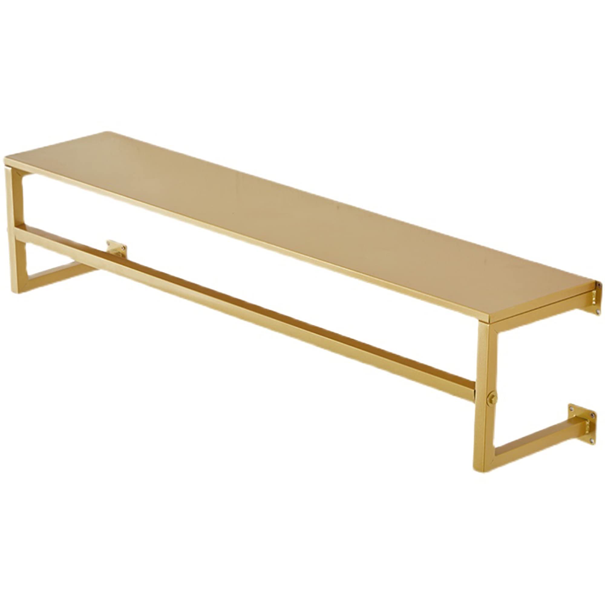 Rail à vêtements mural industriel 150cm avec étagère amovible pour dressing