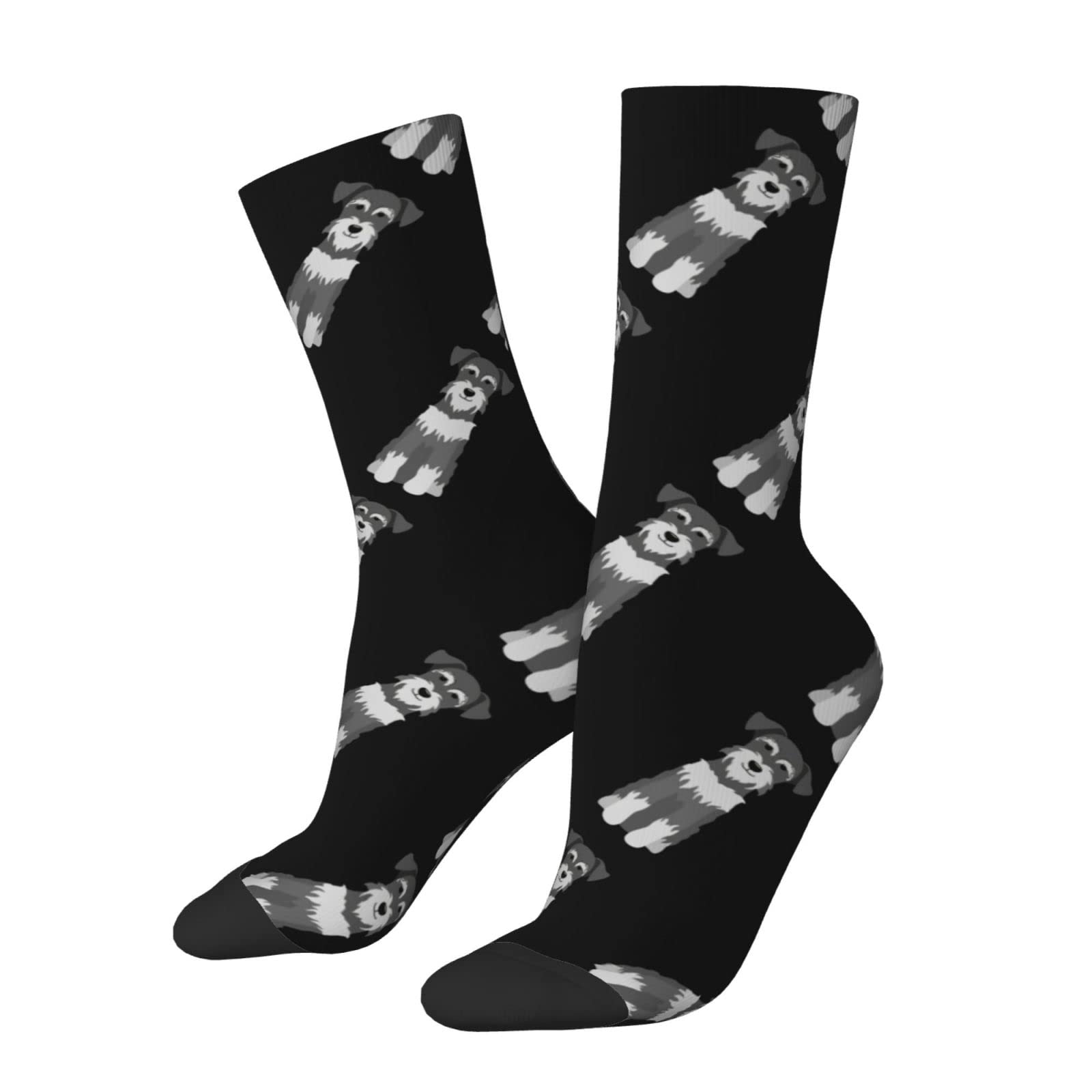 Kwqdozf Unisex As Pic Schnauzer Socks Funny Novelty Crew Socks Gift For Men Women Teen